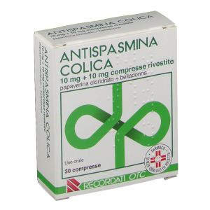 Antispasmin Colic 10mg + 10mg Papaverine Belladonna 30 Coated Tablets