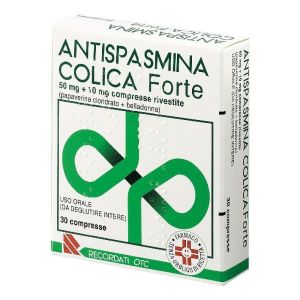 Antispasmina Colica Forte 50mg + 10mg Papaverina Belladonna 30 Compresse