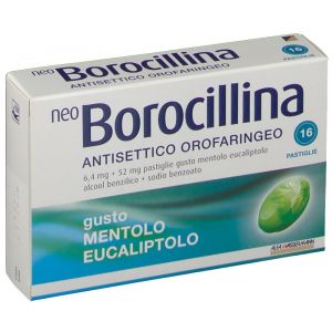 Neoborocillin Oropharyngeal Antiseptic 16 Tablets Menthol Eucalyptol