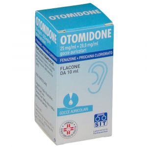 Otomidone 25mg/ml + 28.8mg/ml Ear Drops Solution 10ml