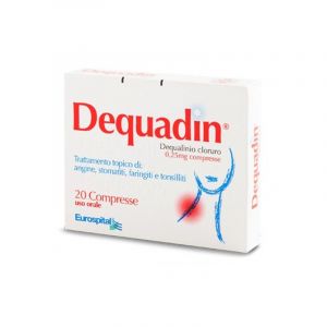 Eurospital Dequadin 0,25mg Stomatitis Tonsillitis Treatment 20 Tablets
