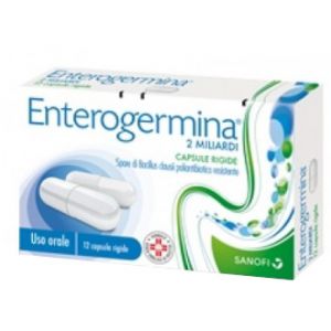 Enterogermina 2 Billion Bacillus Clausii Lactic Ferments 12 Capsules