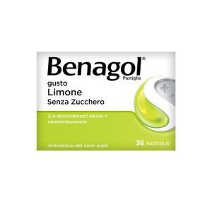 Benagol Pastiglie Limone Senza Zucchero Antisettico Cavo Orale 36 Pastiglie