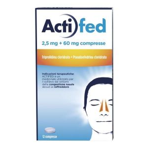 Actifed 2,5mg + 60mg Pseudoefedrina Cloridrato Decongestionante 12 Compresse