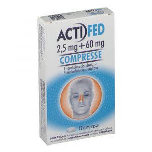 Actifed 2,5mg + 60mg Pseudoephedrine Hydrochloride Decongestant 12 Tablets