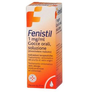 Fenistil Gocce 1mg/ml Antistaminico per Prurito e Allergie Causate da Medicianali e Alimenti 20ml