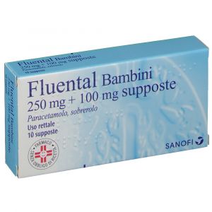 Fluental Children 250mg + 100mg Paracetamol 10 Suppositories