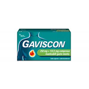 Gaviscon Mint Flavor Chewable Tablets 250mg 48 Tablets