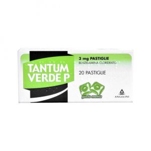 Angelini Tantum Verde P Sore Throat Mint Flavor 20 Tablets 3mg