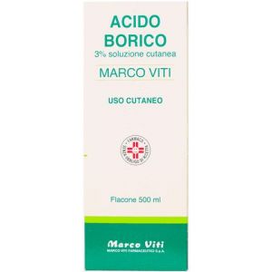 Boric Acid Marco Viti Cutaneous Solution 3% Antiseptic 500ml