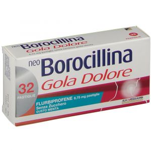 Neoborocillina Throat Pain Alfasigma 32 Tablets Mint Sugar Free