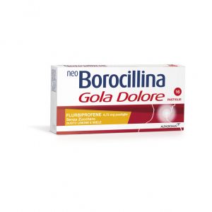 Neo Borocillina Throat Pain 8.75 mg Lemon and Honey Without Sugar 16 Lozenges