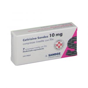 Cetirizine Sandoz 10 mg Rhinitis 7 Coated Tablets