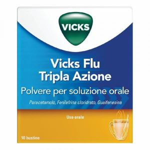 Vicks Flu Tripla Azione Polvere Paracetamolo Influenza 10 Buste