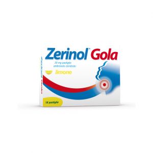 Zerinol Throat Lemon 20mg Ambroxol Hydrochloride 18 Tablets