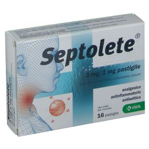 Septolete 16 Tablets 3mg + 1mg Eucalyptus Flavor