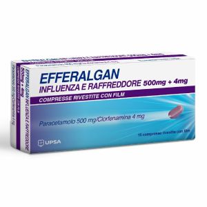 Efferalgan Influenza e Raffreddore 16 Compresse Rivestite 500mg + 4mg