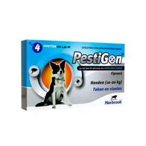 Pestigon Spot-on Solution 4 Pipettes 1.34ml 134mg Dogs From 10 To