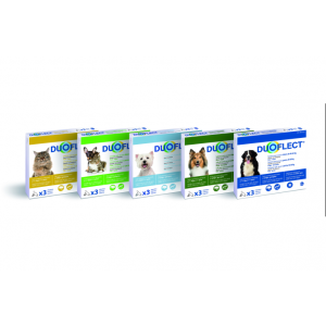 Duoflect Spot-On Pesticide Dogs 2-5 Kg and Cats <5 Kg 3 Single-dose Pipettes