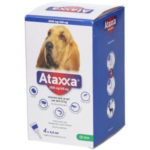 Ataxxa Spot-on Soluzione 4 Pipette 4ml 2.000mg + 400mg Cani da 25 A 40Kg
