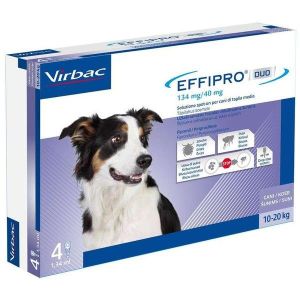 Effipro Duo Spot-on Soluzione 4 Pipette 1,34ml 134mg + 40,2 Mgcani da 10 A 20Kg