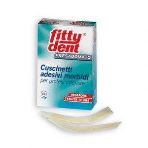 Fittydent pre-shaped soft adhesive pads for lower prosthesis 15 pieces