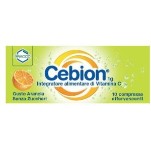 Bracco Cebion 1gr Orange without/sugar 10 Tablets