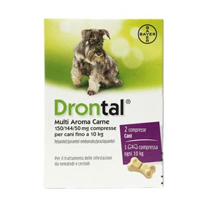 Bayer Drontal Multi Aroma Meat 2 Tablets For Dogs Up To 10 Kg
