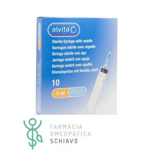 Alvita Sterile Syringe 5ml Needle Model G23 10 Pieces