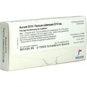 Weleda Aurum/ferrum Sidereum D10 Aa Homeopathic Medicine 8 Vials