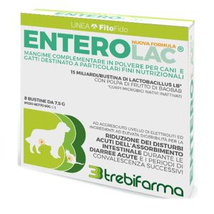 Trebifarma Enterolac Buste Regolatore Flora Intestinale Cani e Gatti 8 Bustine