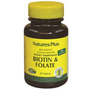 Nature's Plus Biotin And Folic Acid Supplement 30 tablets