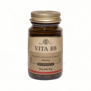Solgar Vita B8 Biotin Supplement For Skin Nails and Hair 100 Tablets