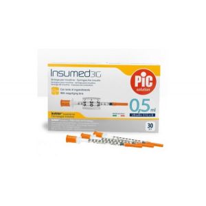 Pic Solution Insumed Insulin Syringe 0.5ml 30gx8m 30 Pieces