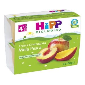 Hipp Bio Frutta Grattugiata Mela Pesca 4x100g 4 Mesi +