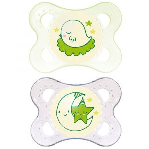 Mam Night Orthodontic Pacifier Rubber 2 - 6 Months 2 Pieces