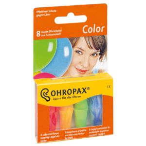 Ohropax colored wax earplugs 8 pieces