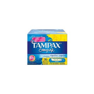 Tampax compak regular internal tampons light medium flow 16 pieces
