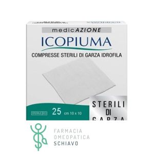 Icopiuma Compresse Sterili di Garza Idrofila 10x10 cm 25 Pezzi
