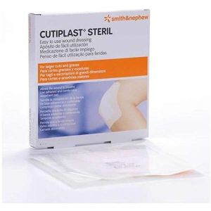 Medicazione Cutiplast Steril Adesiva Supporto In Tnt Adesivo Poliacrilato Ipollergenico Tampone Non Aderente 10x8cm 5 Pezzi