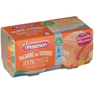 Plasmon Homogenized Salmon and Vegetables 2 Jars of 80 g