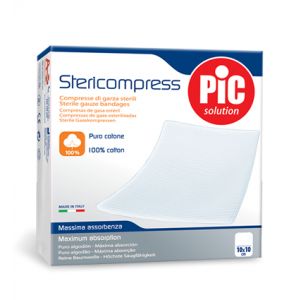 Hydrophilic Compressed Gauze Pic 10x10cm 4 Layers 2 Envelopes 25 Pieces Punch