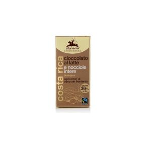 Alce Nero Milk Chocolate Bar with Whole Organic Hazelnuts 100 g