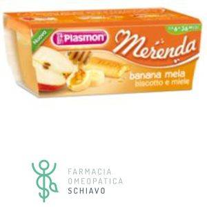 Plasmon La Merenda Dei Bambini Banana Mela Biscotto Miele 2x120g