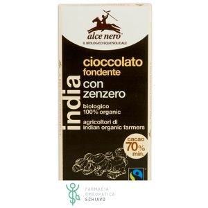 Alce Nero Organic Dark Chocolate Bar with Ginger 50 g