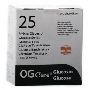 Ogcare 25 Test Strips For Measuring Blood Glucose