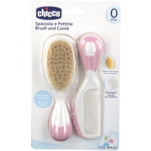 Chicco Pink Natural Toothbrush and Comb
