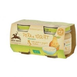 Alce Nero Homogenized Pear and Organic Yogurt 2x80 g