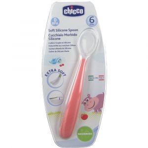 Chicco Soft Silicone Spoon 6m+ Red Up