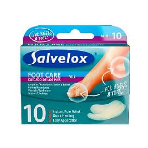 Salvelox Foot Care Blister Mix Assorted Patches Heels and Fingers 10 Pieces